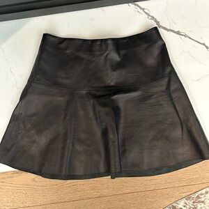 Vince lamb leather skater skirt